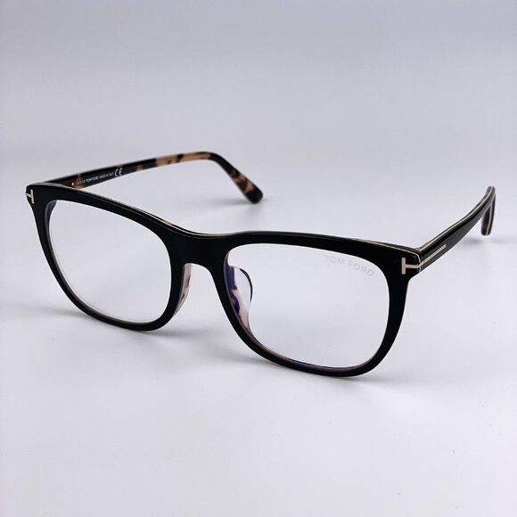 NEW TOM FORD FT5672-B 005 Black/Nude Blue Block Square Women Eyeglasses - Picture 5 of 11